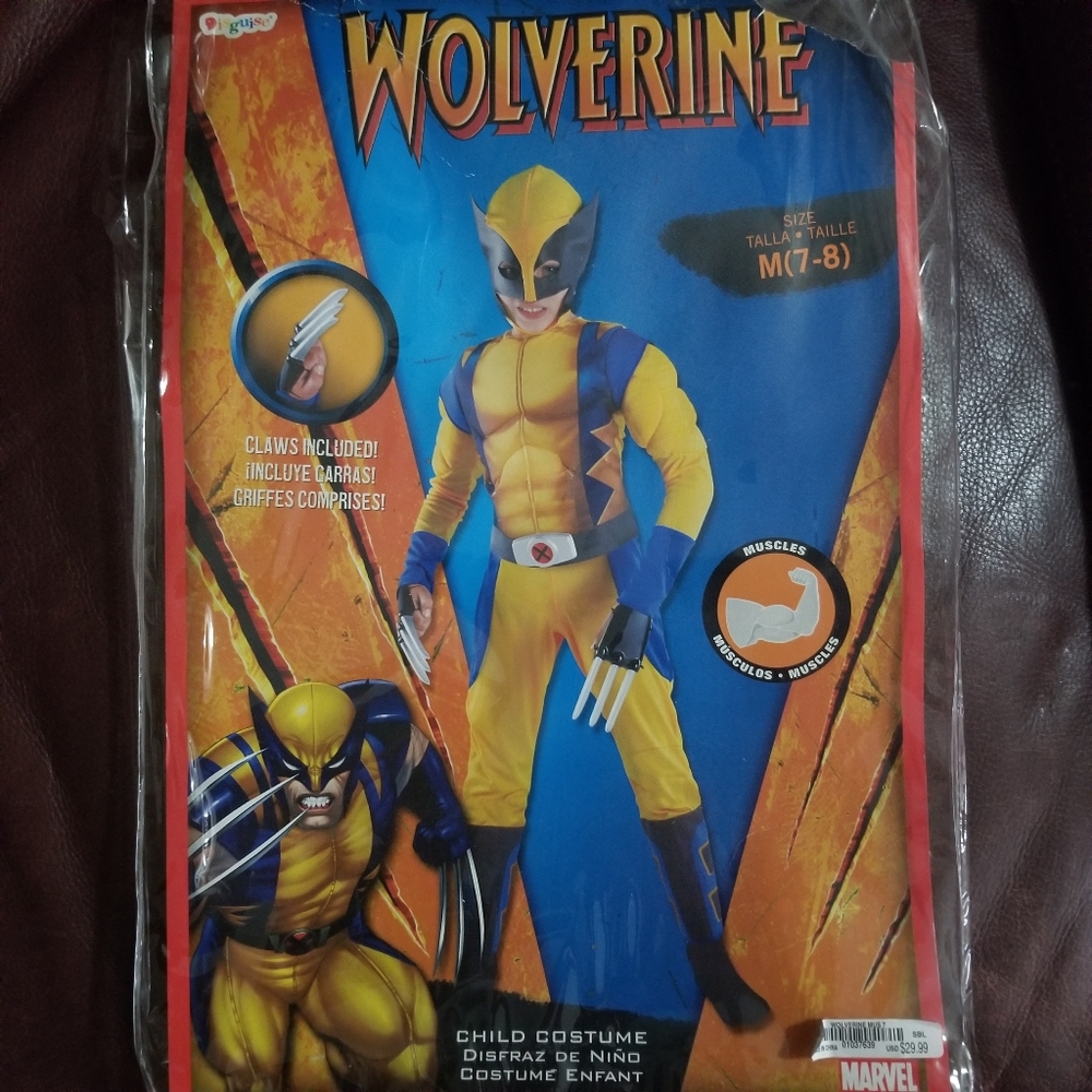 Wolverine Marvel costume kids medium (7-8)